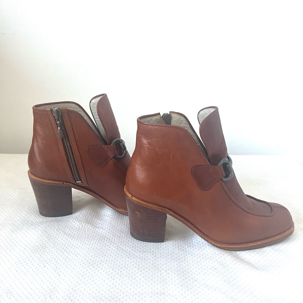 LA SCARPA Brown Genuine 
Leather Ankle Boots with Silver Buckle - Picture 2 of 10